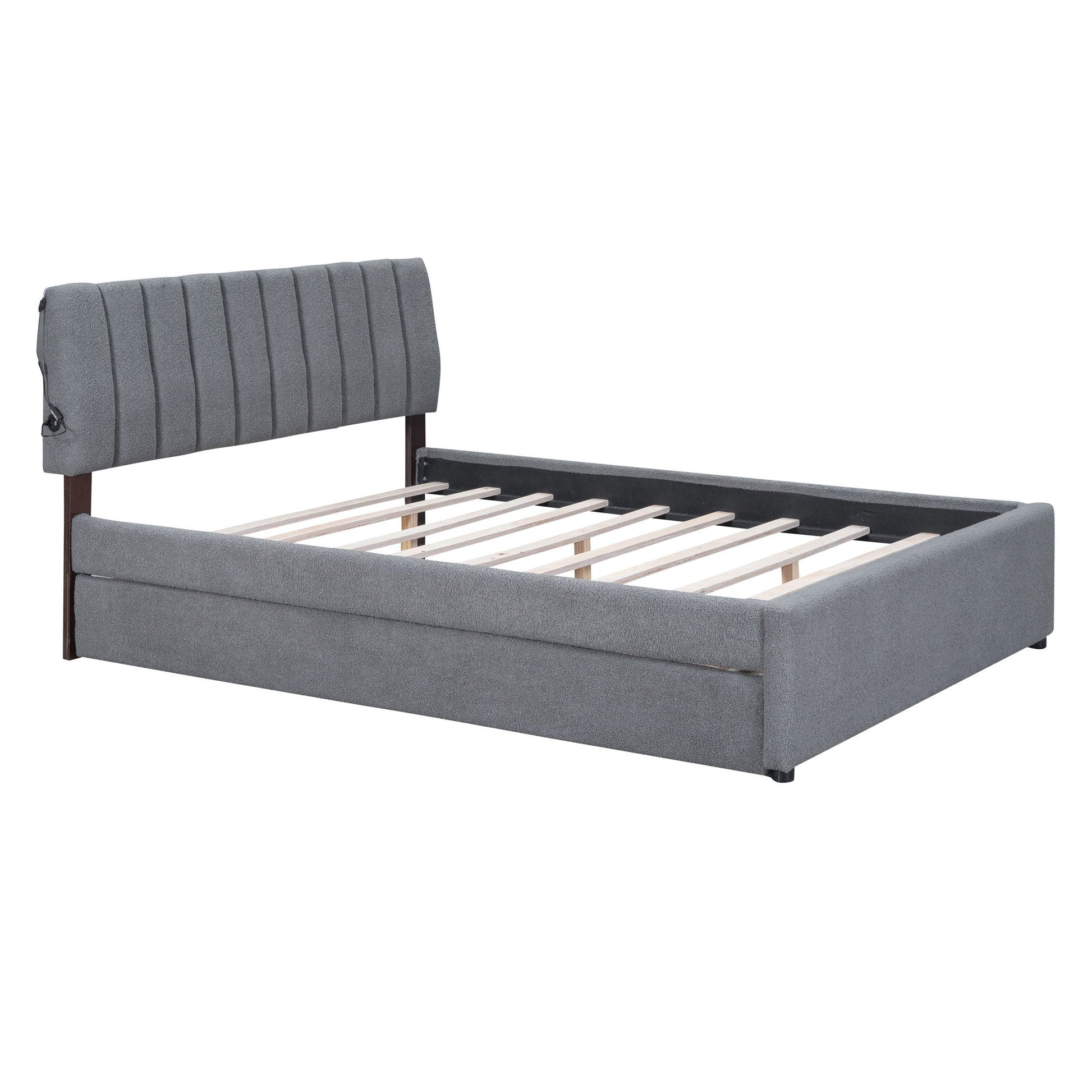 Upholstered Platform Bed With Trundle Halcyon Home