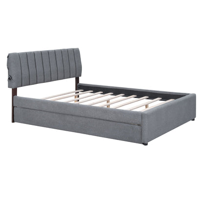 Upholstered Platform Bed With Trundle Halcyon Home