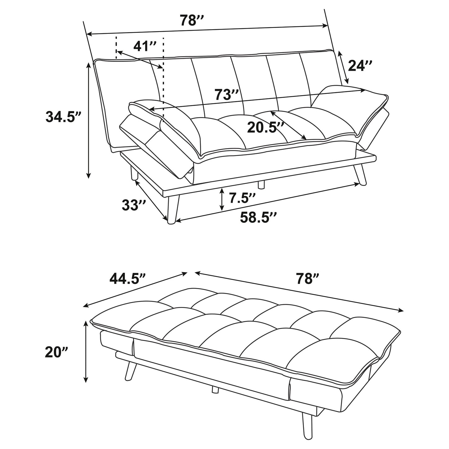Fullerton - Convertible Sofa Bed Furniture Max