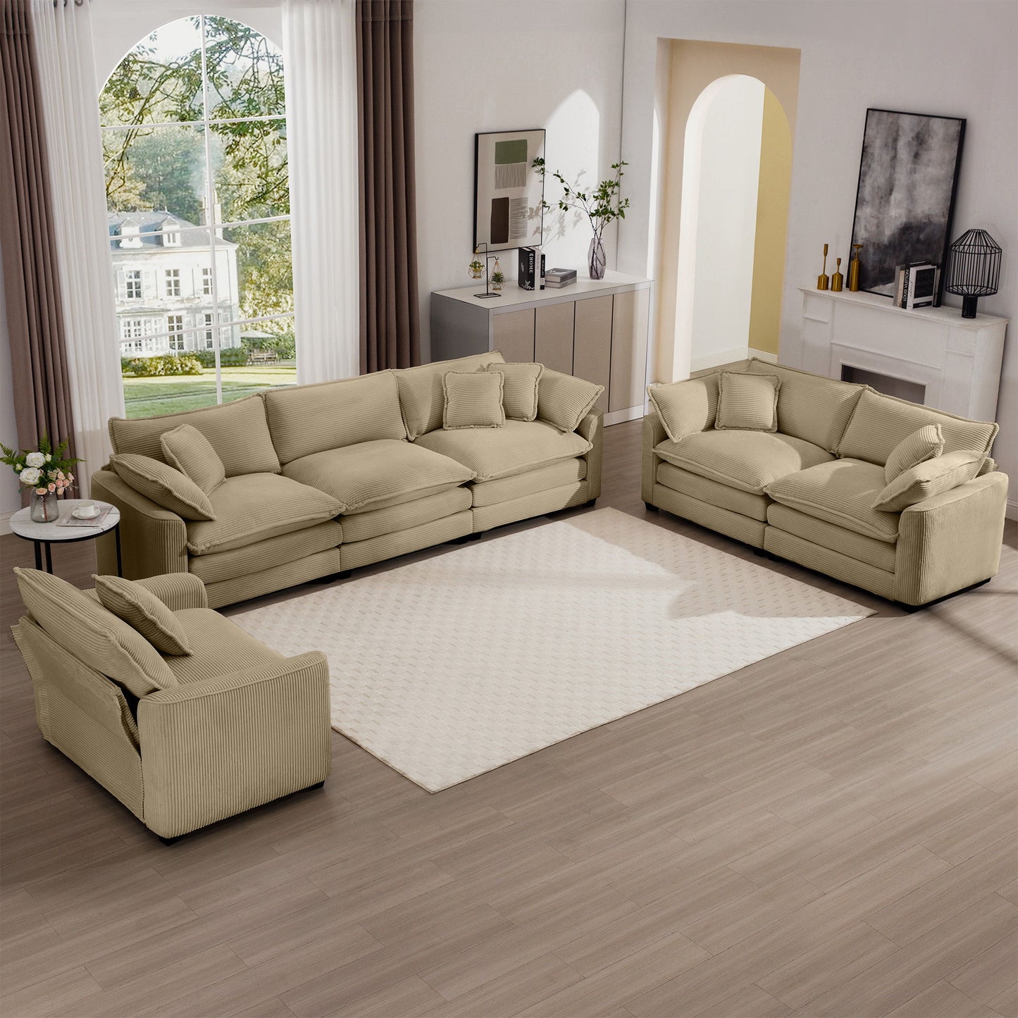 Elegant Oversized Sectional Sofa Set With Deep Seats And Flexible Layout Home Essentials
