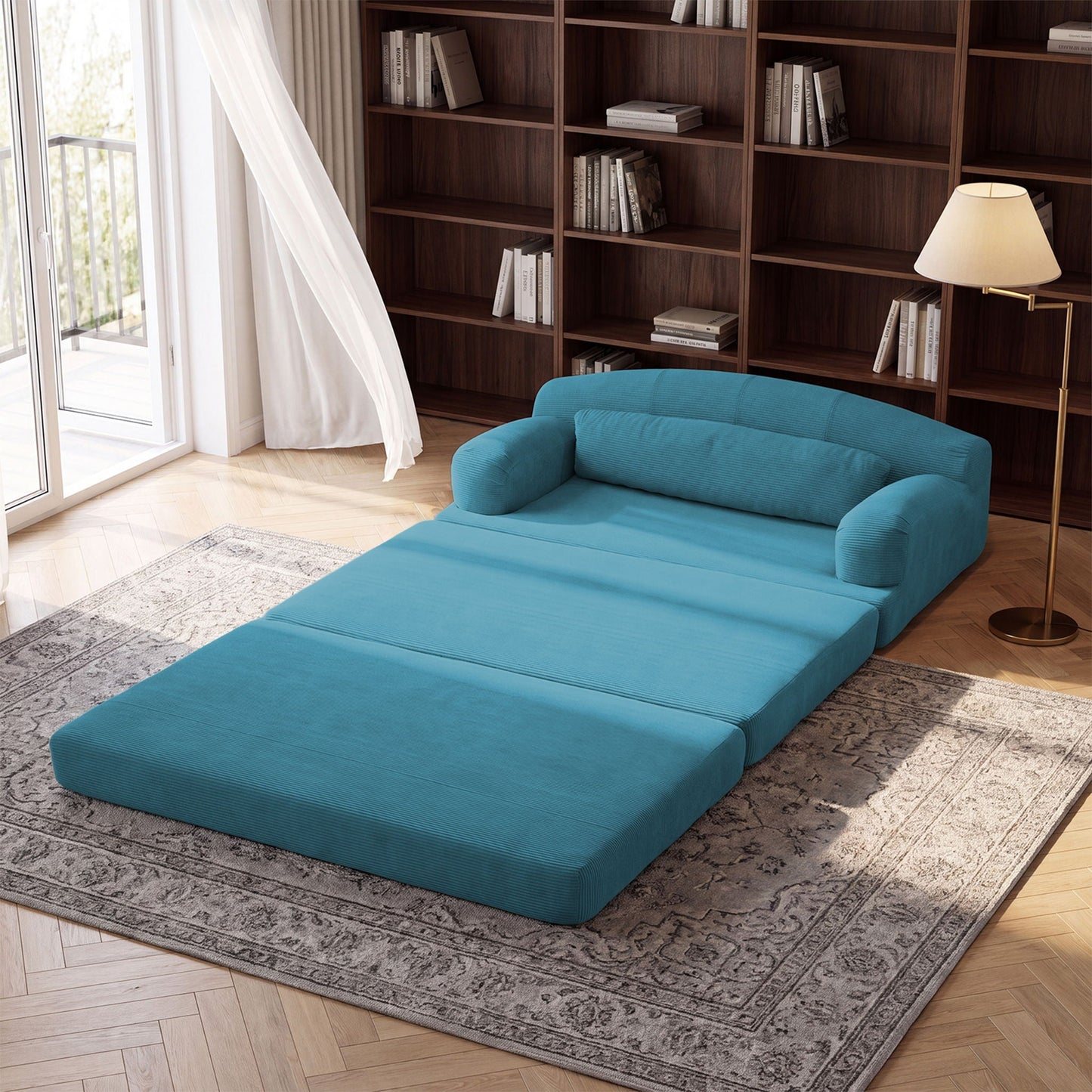 2 Seater Sofa Bed, Compact Foldable Floor Couch Home Essentials