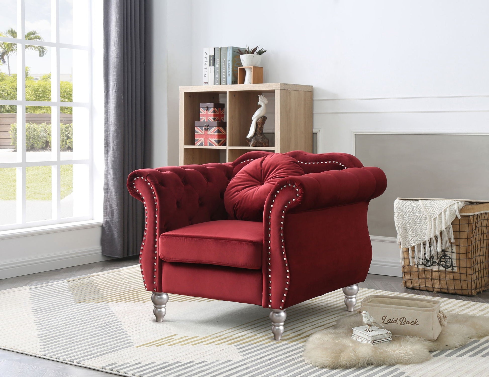Chic Transitional Flared Arm Chair Glory Furniture