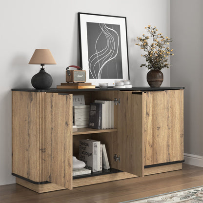 Multi Functional Sideboard, An Ideal Choice For TV And Tableware Storage In Modern Homes - Black Home Essentials