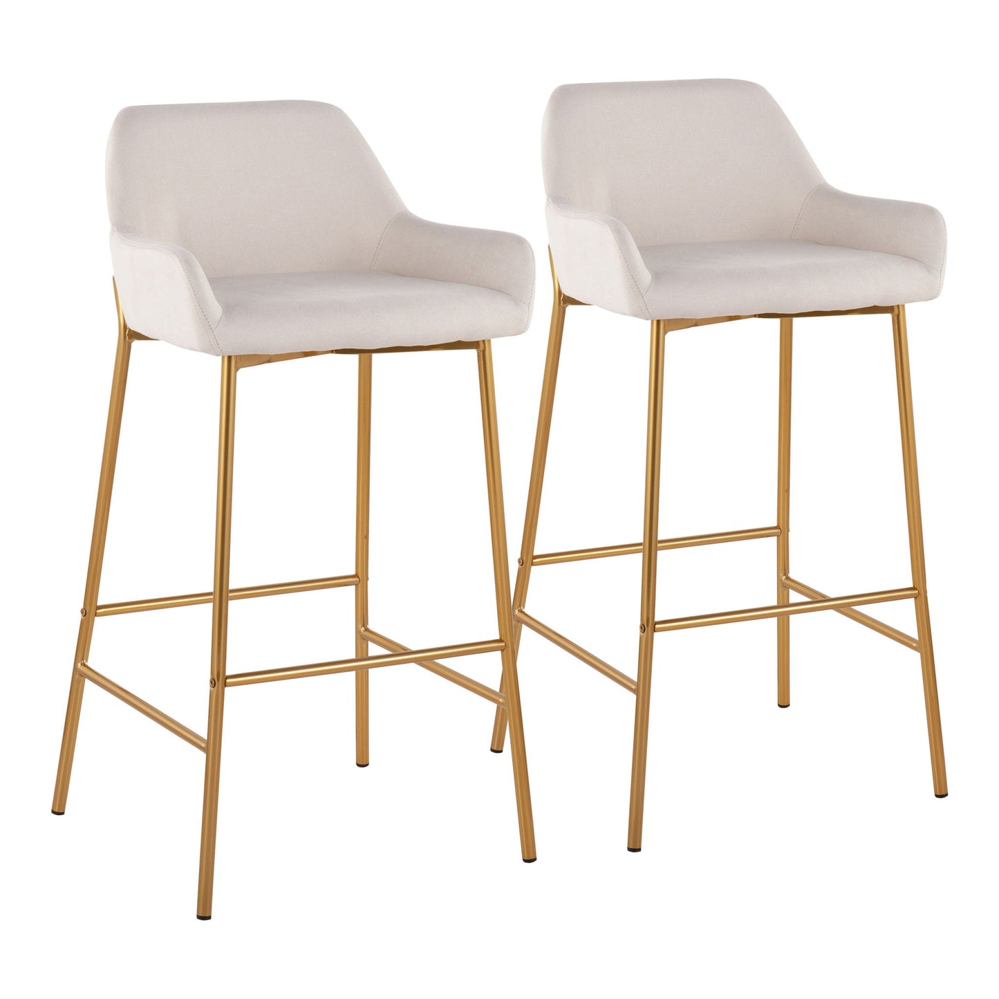 Daniella - Contemporary / Glam Fixed Height Bar Stool (Set of 2) Lumi Source