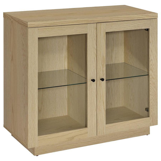 Tilbury - 2-Door Glass Front Accent Display Cabinet - Light Oak Coaster Fine Furniture