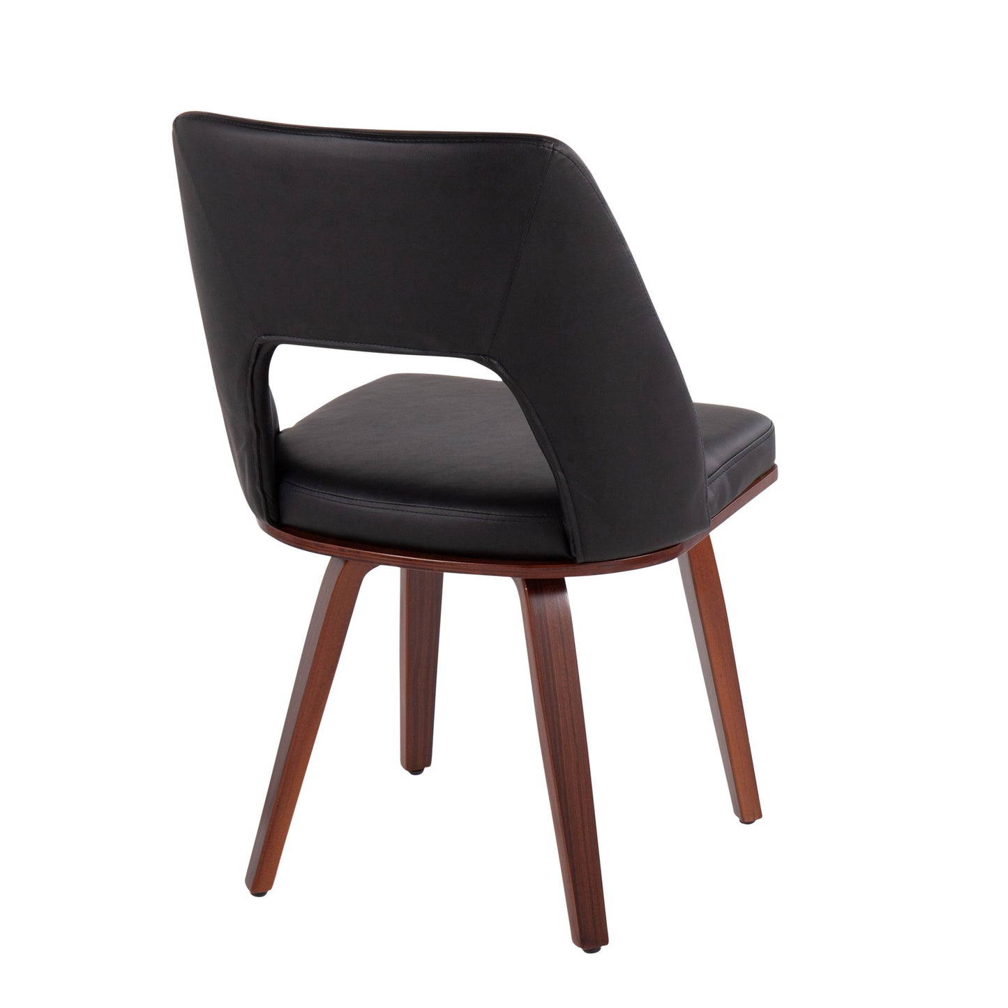 Triad - Mid-Century Modern Upholstered Chair (Set of 2) - Walnut / Black Lumi Source