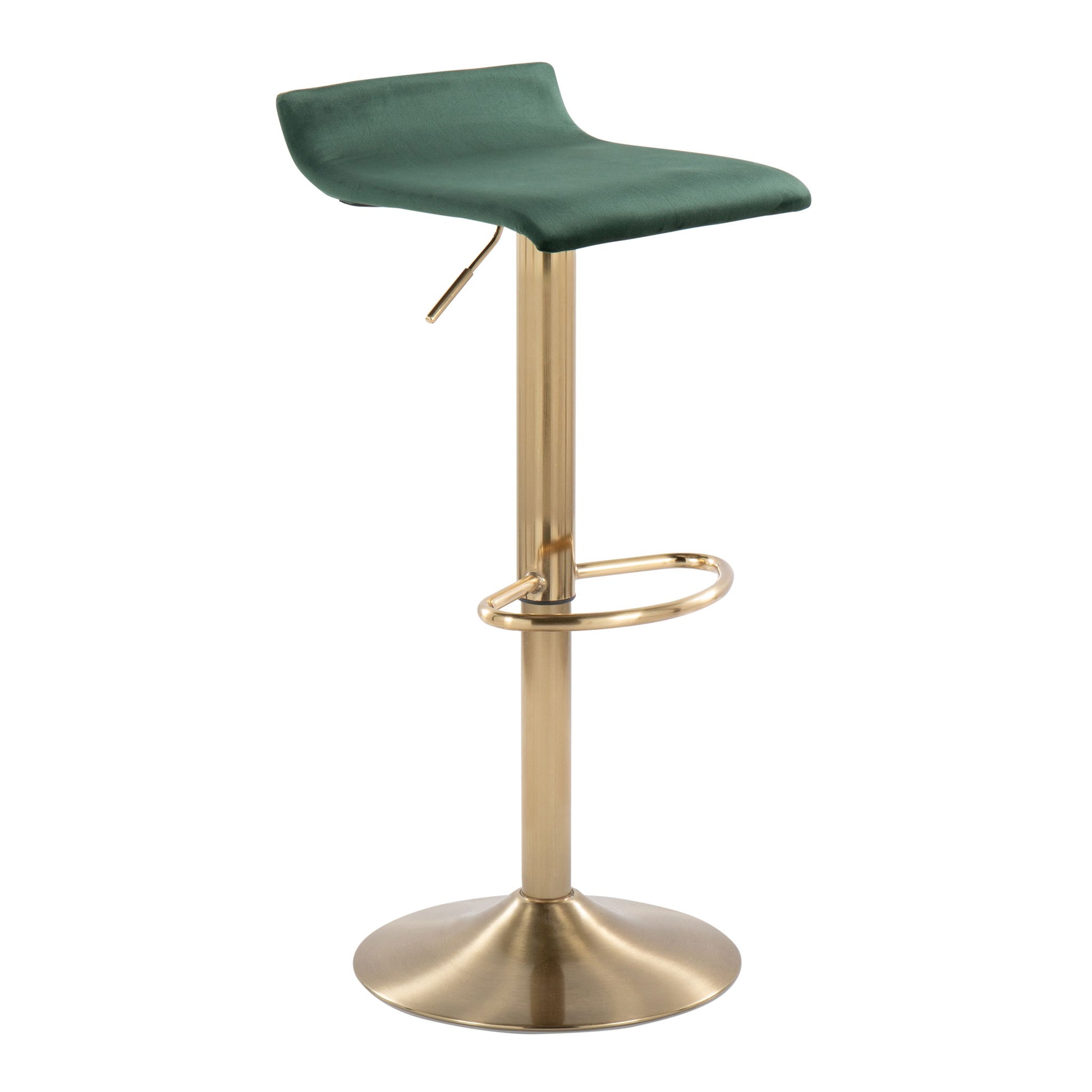 Ale - Contemporary Adjustable Height Barstool With Swivel With Oval Footrest (Set of 2) Lumi Source
