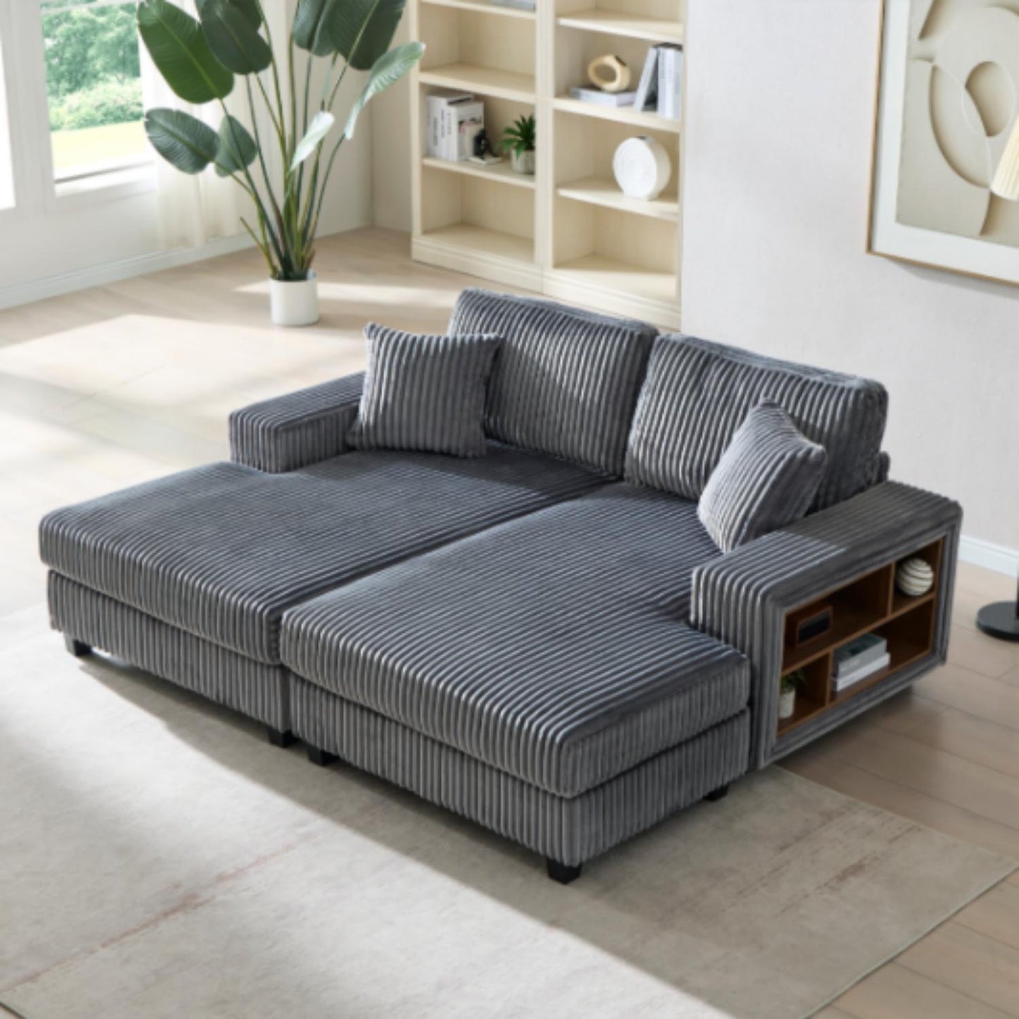 Convertible Sectional Sofa, Sleeper Oversized Living Room Lounge Home Essentials