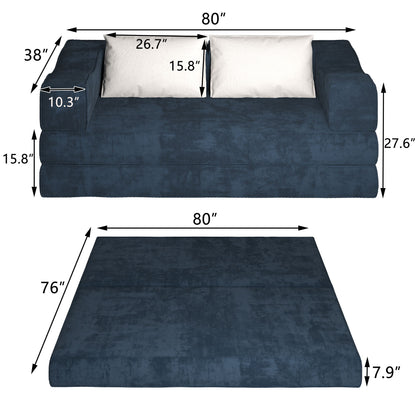 3 Seat Folding Floor Couch & King Size Bed Mattress Home Essentials
