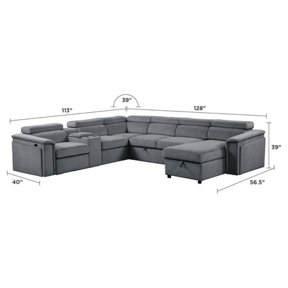 Harvey - Power Recliner Sleeper Sectional Matrix Furniture Group