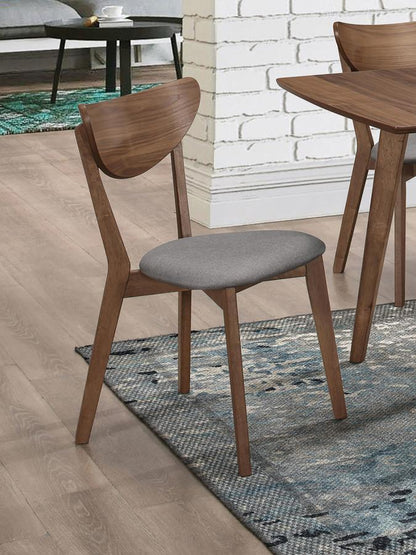 Alfredo - Dining Side Chair (Set of 2) - Gray And Natural Walnut