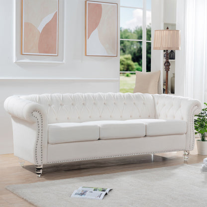 Rolled Arm Chesterfield 3 Seater Sofa Home Essentials
