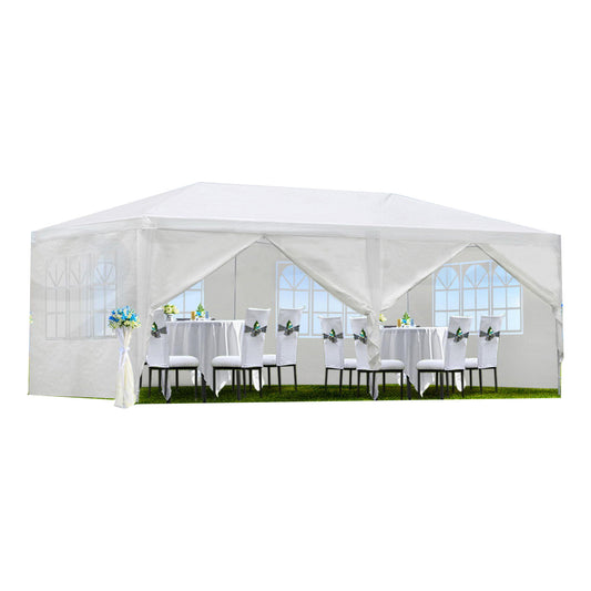 Wedding Party Canopy Tent Outdoor Gazebo With 6 Removable Sidewalls - White Home Essentials