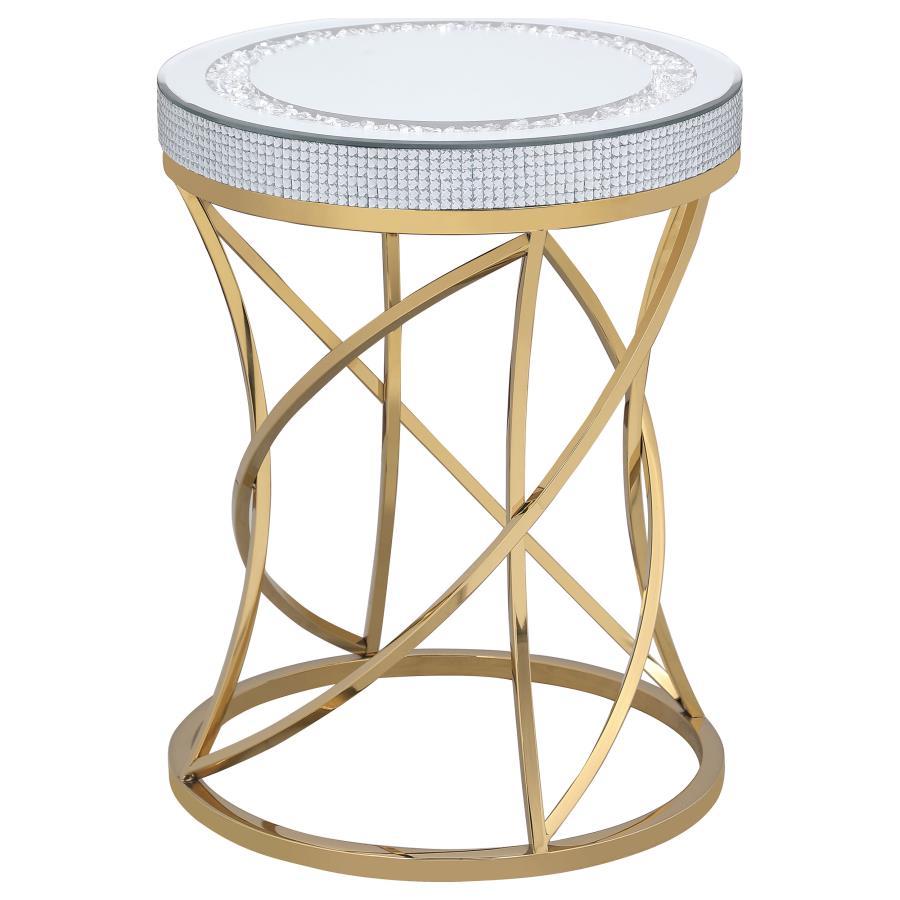 Elise - Round Mirror Top Coffee Table Set Coaster Fine Furniture