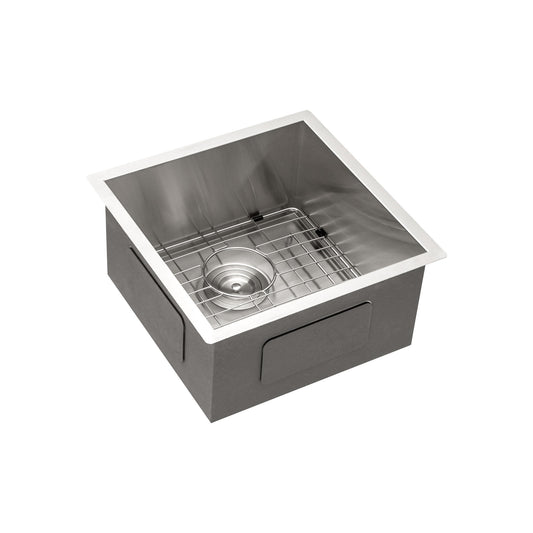 13" Undermount Stainless Steel Kitchen Sink 16 Gauge 9" Deep Single Bowl Basin - Brushed Nickel Daily Nest