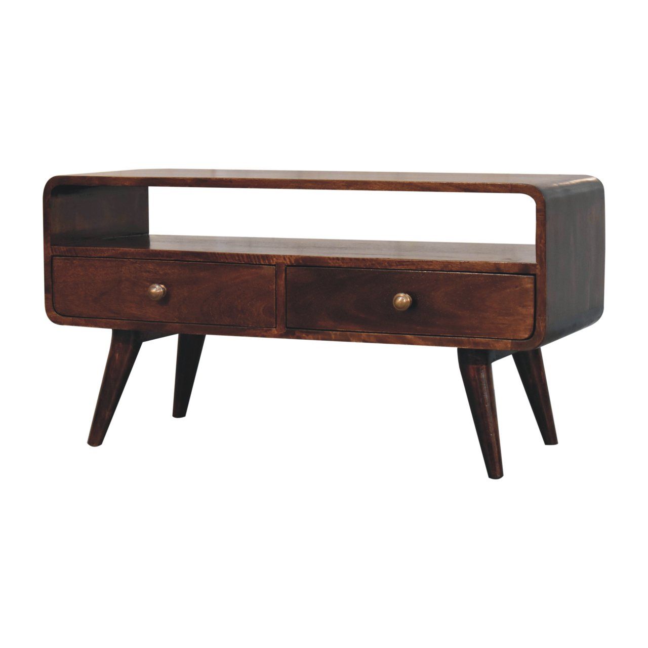 Solid Wood Curved Media Unit Artisan Furniture
