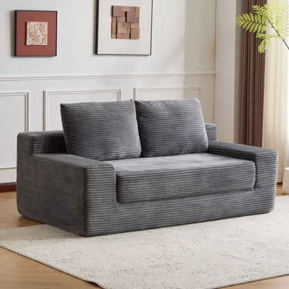 Comfortable Deep Seat Loveseat Sofa Bed, Reversible Cushion With Pillows Home Essentials