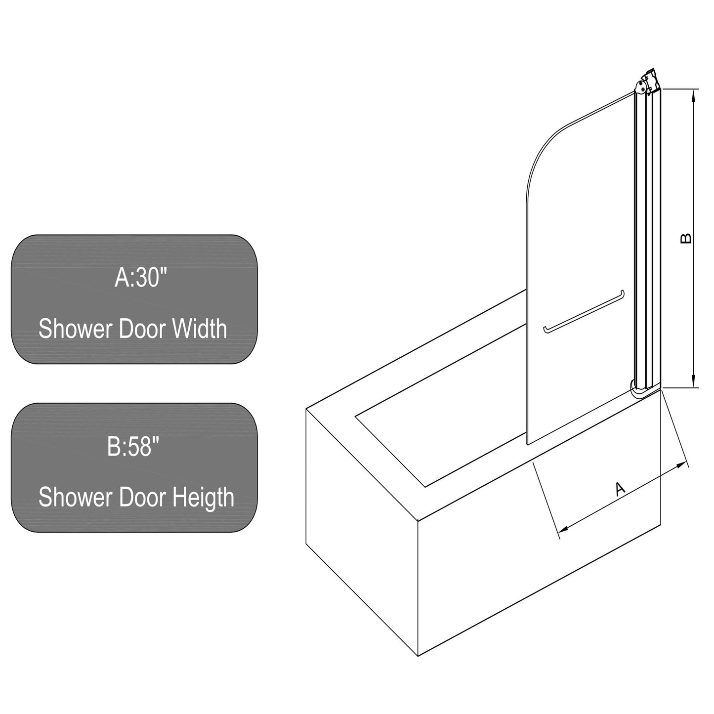 Bathtub Shower Door With 6mm Tempered Glass Daily Nest