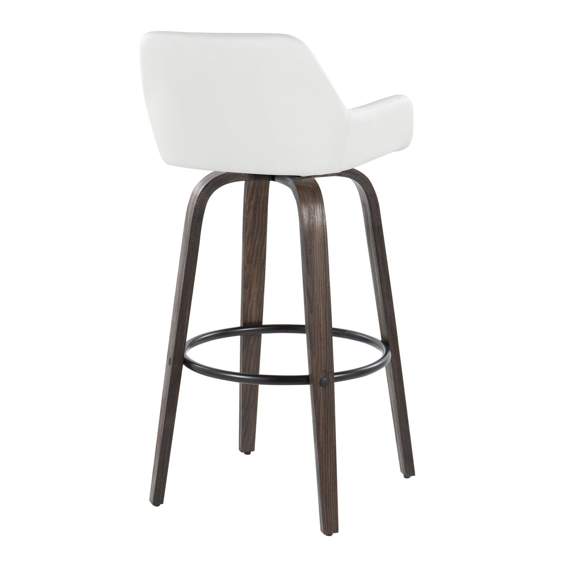 Daniella - Contemporary Fixed Height, Barstool With Swivel With Round Footrest (Set of 2) Lumi Source