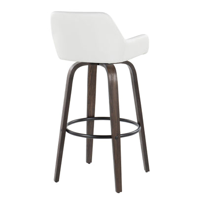 Daniella - Contemporary Fixed Height, Barstool With Swivel With Round Footrest (Set of 2) Lumi Source