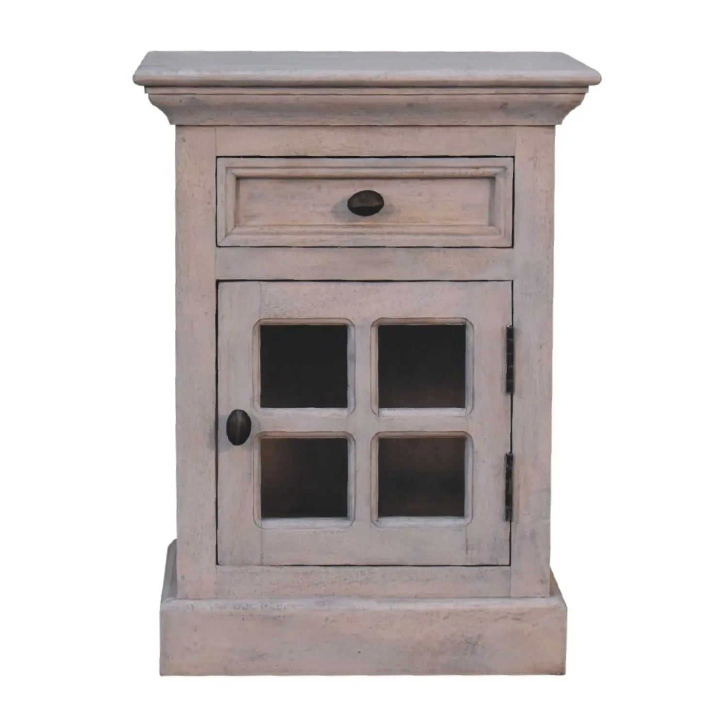 Glazed Bedside Table - Stone White Artisan Furniture