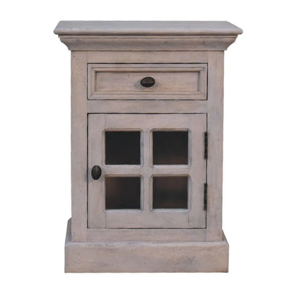 Glazed Bedside Table - Stone White Artisan Furniture