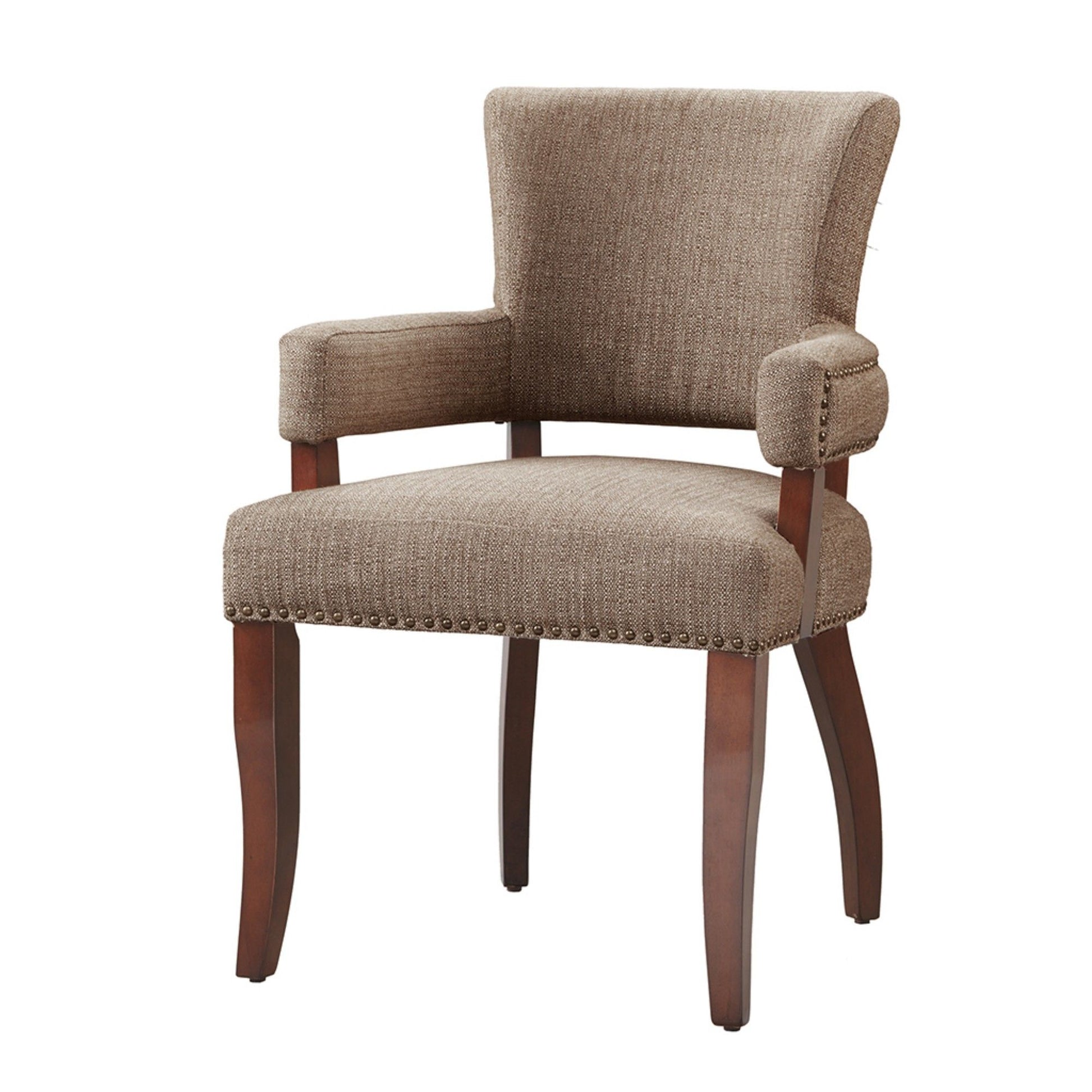 Elegant Arm Dining Chair With Brass Nail Head Detailing JLA