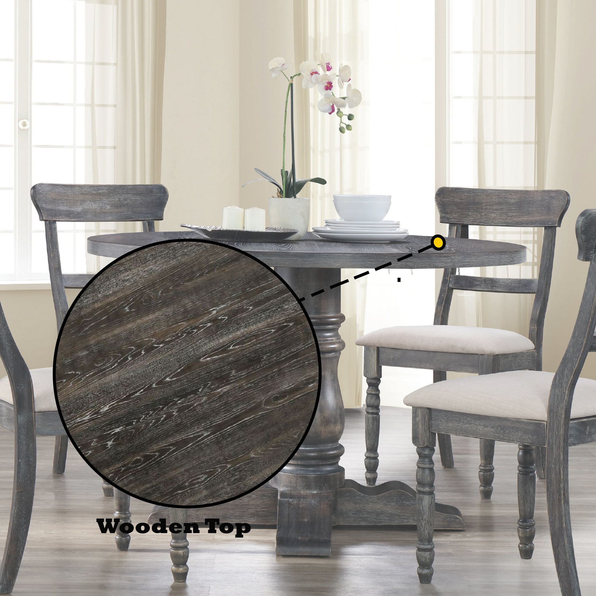 Leventis - Weathered Dining Table - Gray Acme