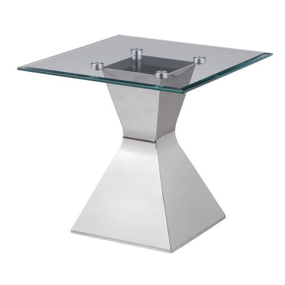 Jenny - Glass Top Stainless Steel Table CoasterEveryday