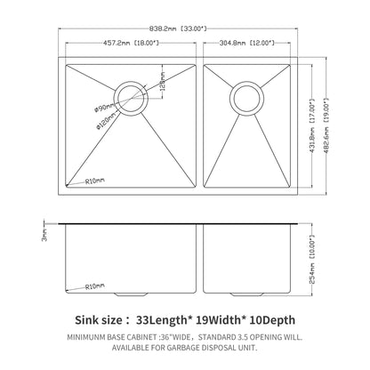 Modern Double Bowl Undermount Kitchen Sink 50 / 50 Design Stainless Steel Daily Nest