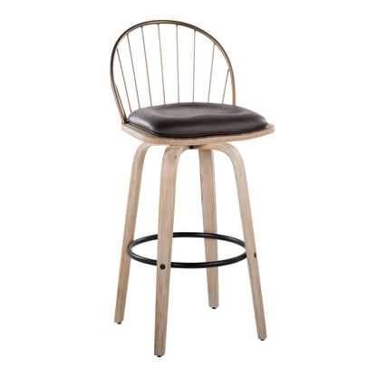 Riley - Industrial / Urban Fixed Height Barstool With Swivel With Removable Cushion (Set of 2) Lumi Source
