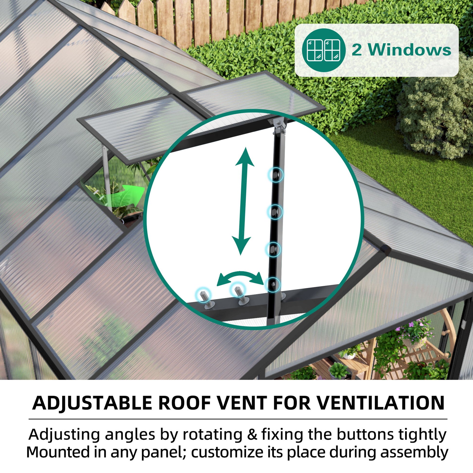 Gain Height Windproof Greenhouse All Season Outdoor Garden Shelter Daily Nest