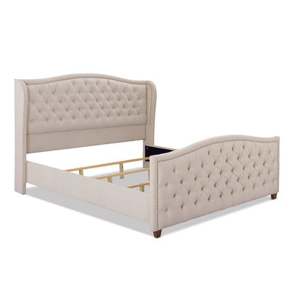 Marcella - Upholstered Shelter Headboard Bed Set Jennifer Taylor Home