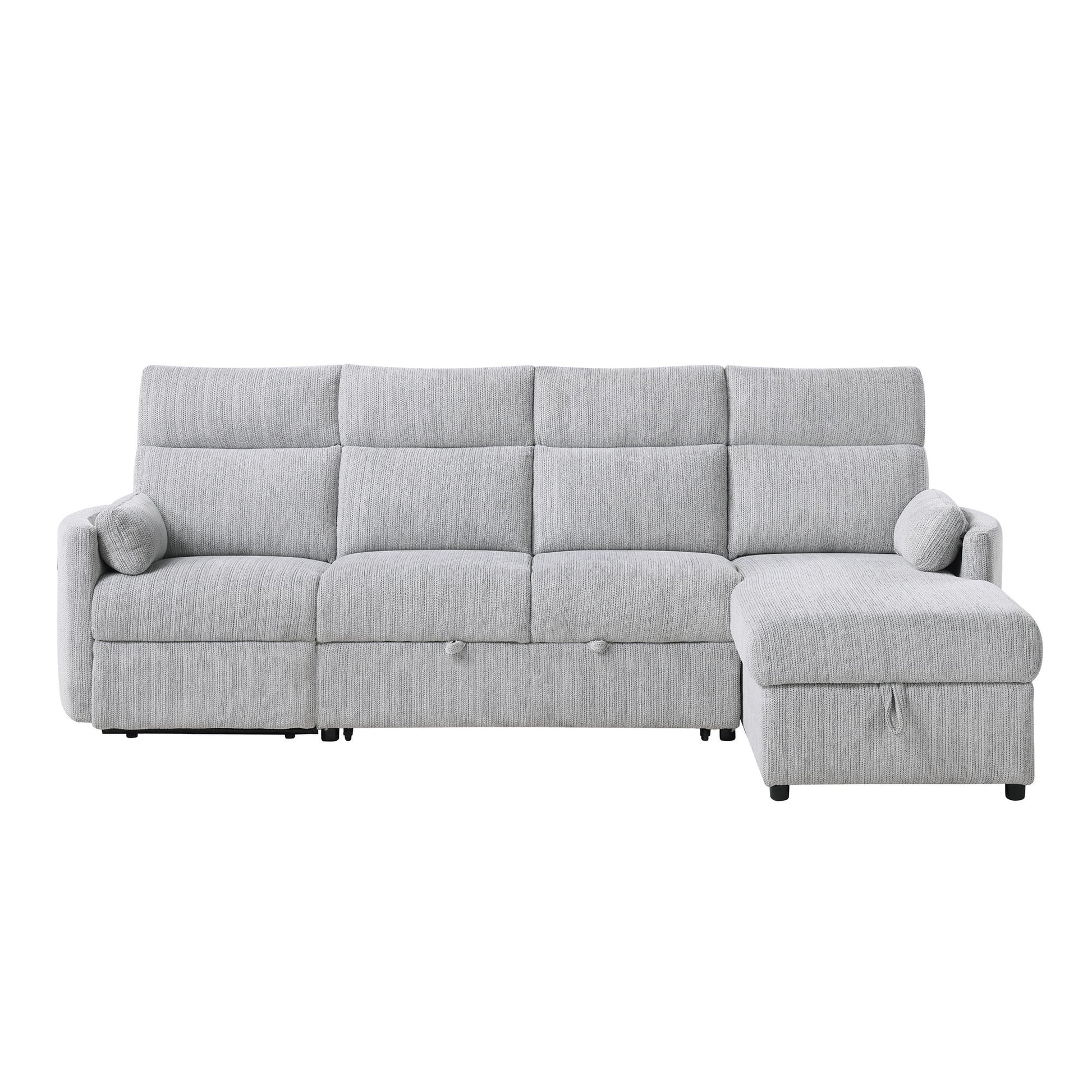 Sleeper Sofa With Storage Chaise - Gray Global Furniture USA