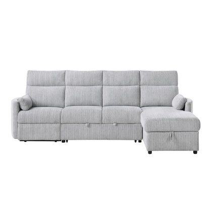 Sleeper Sofa With Storage Chaise - Gray Global Furniture USA