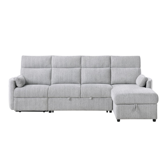 Sleeper Sofa With Storage Chaise - Gray Global Furniture USA