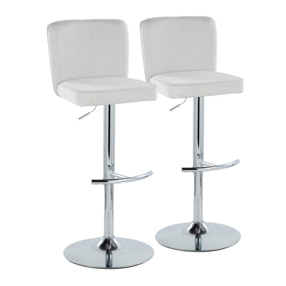 Henry - Contemporary Adjustable Barstool With Swivel & Rounded T Footrest (Set of 2) Lumi Source