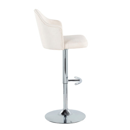 Ahoy - Contemporary Adjustable Barstool With Swivel With Rounded T Footrest (Set of 2) Lumi Source