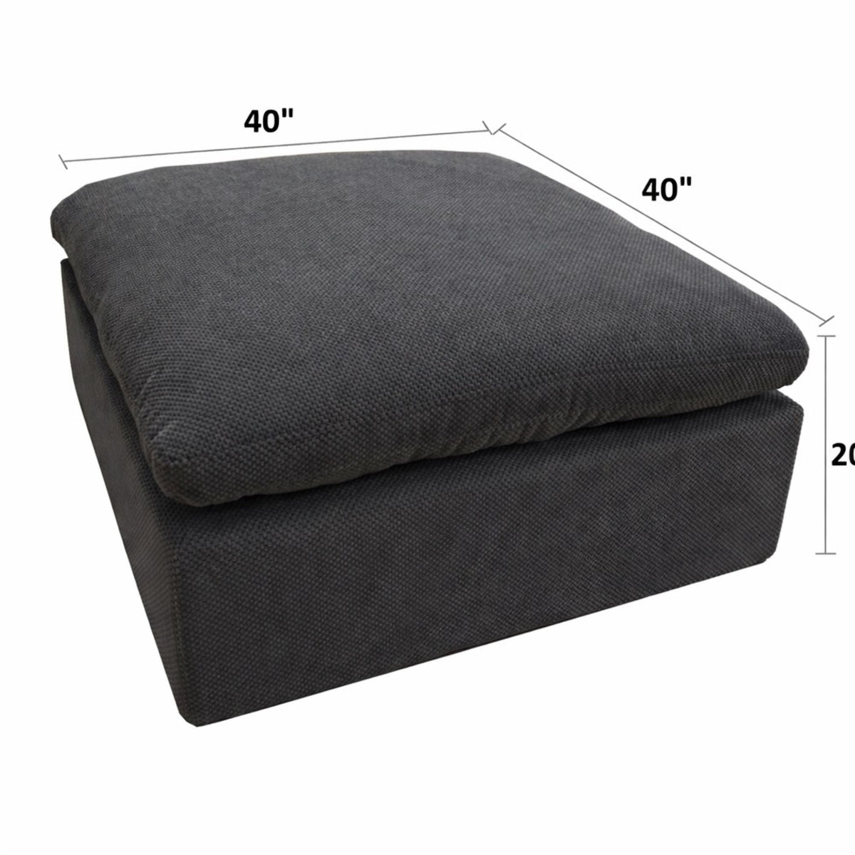 Full Compressed Ottoman - Dark Gray Home Essentials