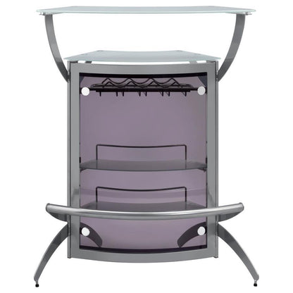 Dallas - 2-Shelf Curved Freestanding Home Bar Cabinet CoasterEssence