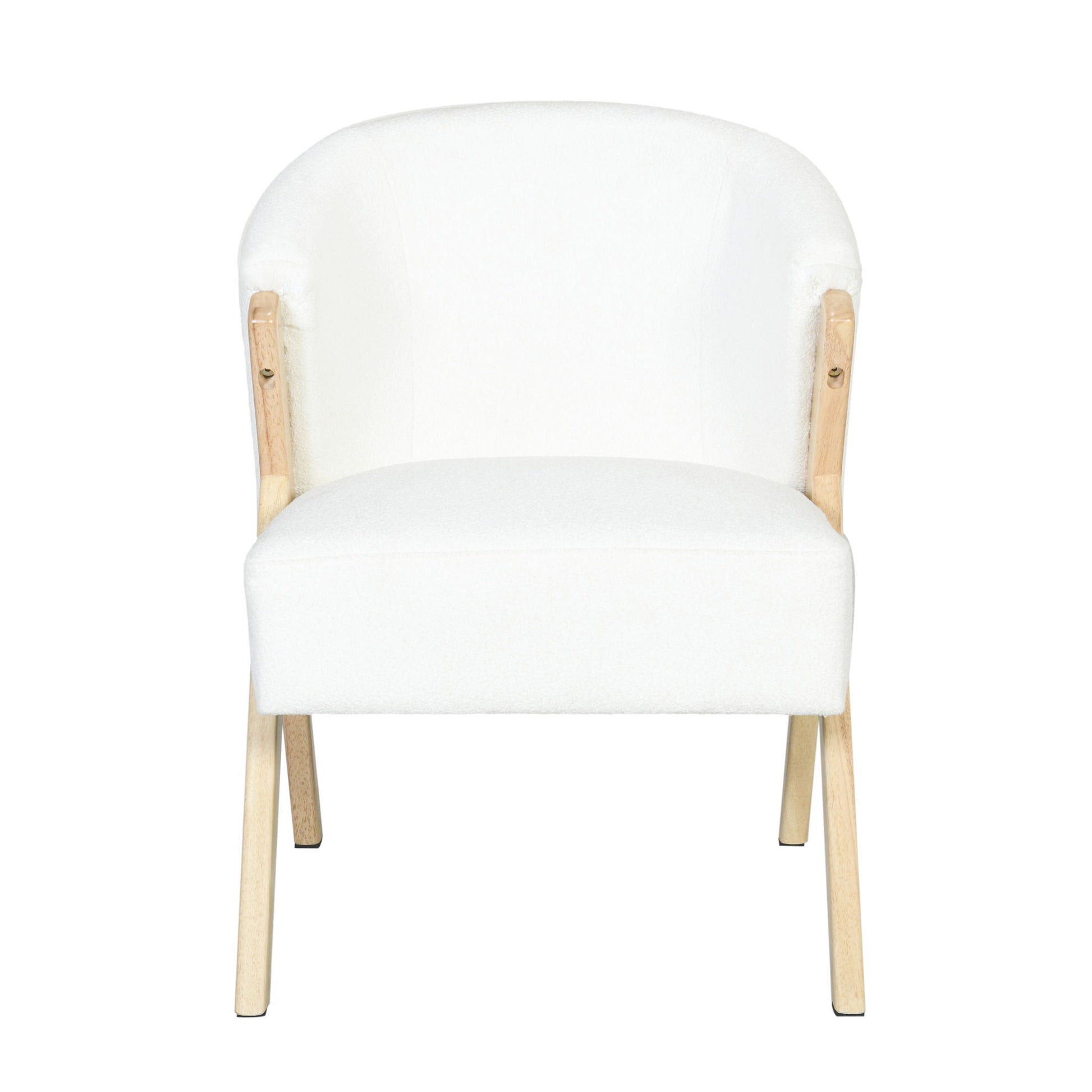 Modern Accent Chair With Polyester Upholstery And Minimalist Lounge Chair For Living Room, Bedroom, Or Office - White Noble House