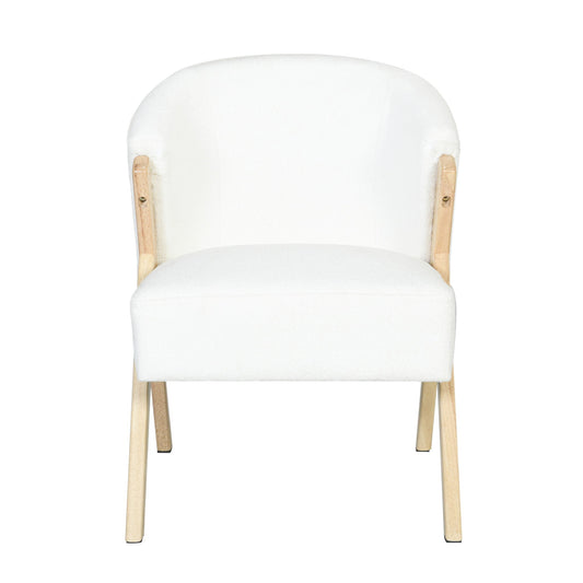 Modern Accent Chair With Polyester Upholstery And Minimalist Lounge Chair For Living Room, Bedroom, Or Office - White Noble House