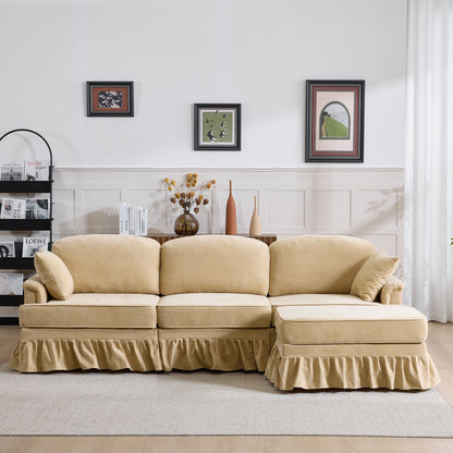 Cloud Sofa With Removable Ruffled Skirt With Ottoman And Flared Arms Home Essentials