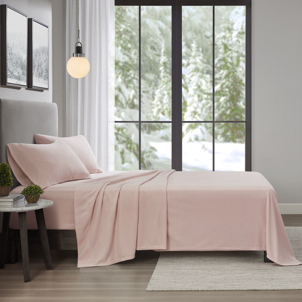 Micro Fleece - Twin Long Sheet Set - Blush