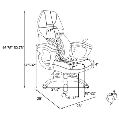 Bruce - Upholstered Adjustable Home Office Chair With Ergonomic Support And Smooth Swivel Function - Black Furniture Max