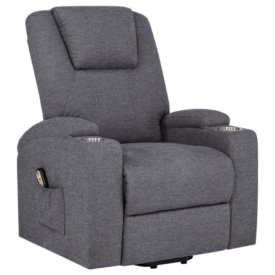 Louie - Chenille Upholstered Power Lift Massage Chair Coaster Fine Furniture