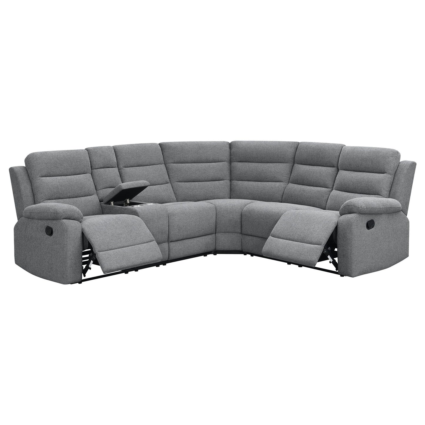 Aaron - 3 Piece Upholstered Sectional - Smoke Furniture Max