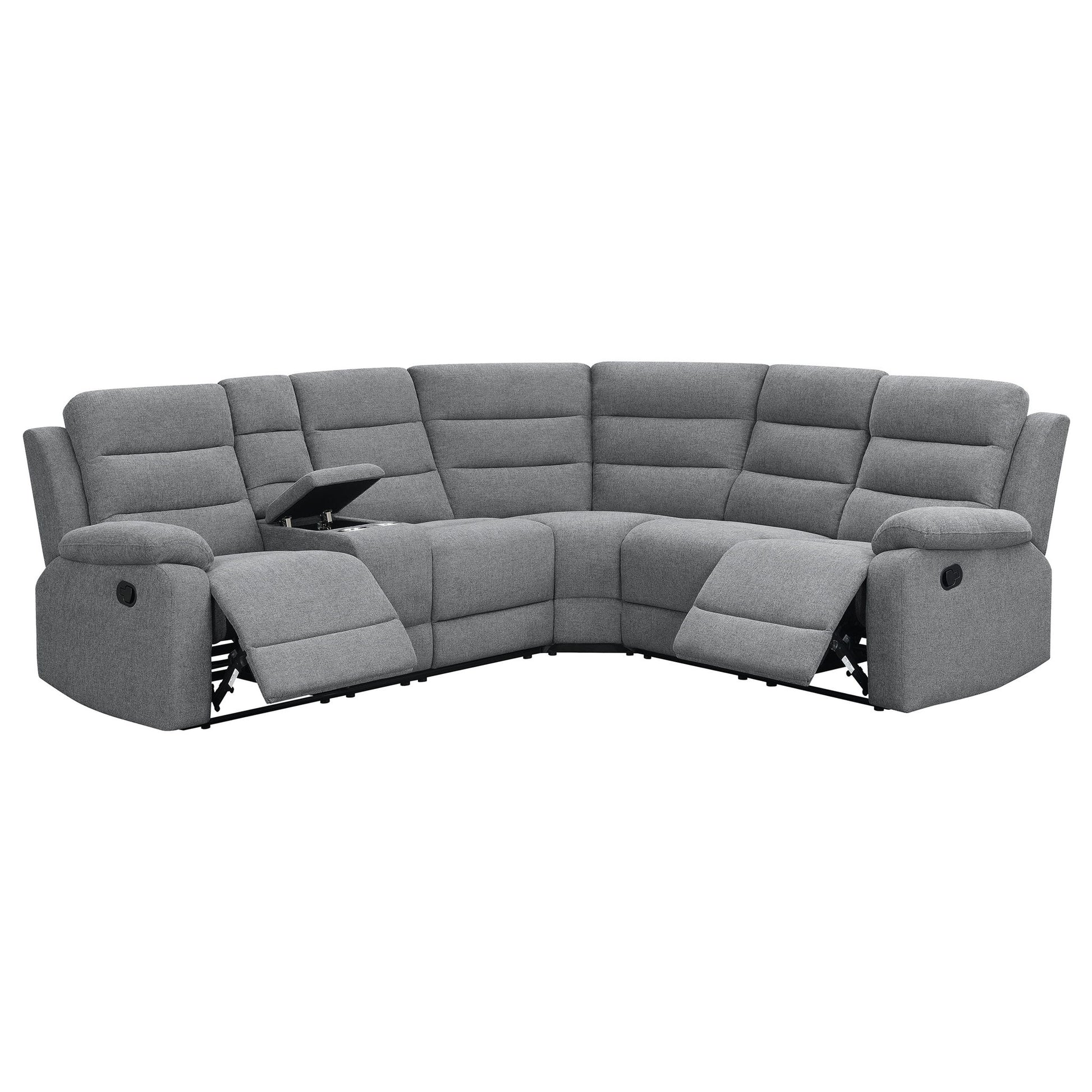 Aaron - 3 Piece Upholstered Sectional - Smoke Furniture Max