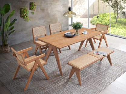 Valentina - 6 Piece Patio Furniture Set - Rattan / Natural Acme