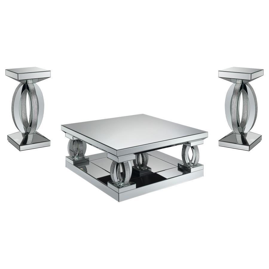 Amalia - Mirrored Coffee Table Set Coaster Fine Furniture